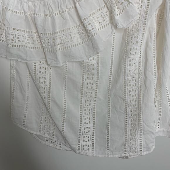 Veronica Beard Cruz Eyelet One Shoulder Top Womens Size 6 - Picture 7 of 16